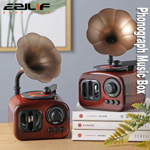 Music Box Retro Phonograph Music Box Decoration Ornament Musical Box Table Desk Decoration Valentines Day Gifts