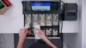 POS Cash Drawer with Lock Manual and Automatic Cashier Box 5 or 4 Bills 5 Coins Cash Organizer