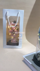 Led Light Eternal Rose Lamp Flower Lamp Christmas Light Glass Dome Galaxy Rose Valentines Gift Artificial Rose Flower Cover Dome 7Pcs Eternal Rose Flower Bouquet 3Modes LED Light For Gift valentine girlfriend gift (gift box included)