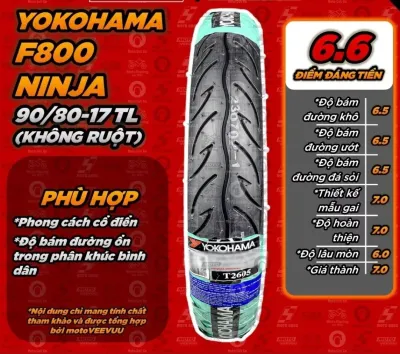 LỐP XE YOKOHAMA (CHÍNH HÃNG) 90/80-17 VÀ 120/70-17 DÙNG XE EXCITER 150155WINNER 150 V1X