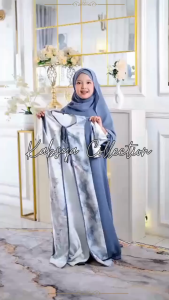 Baju Gamis Anak Perempuan PASHMINA HIJAB 6-13 Thn Bahan Cerutty Babydoll + Gamis Anak Pakaian Baju Muslim Anak ZEYFANA/6