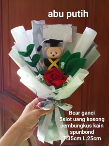 Buket wisuda boneka kecil mix uang kosongan 5slot
