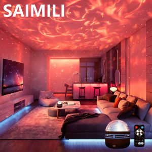 LED Projector with Remote Control Color Changing Projection Light Starry Sky Water Ripple Night Light Ambient Room NightLights