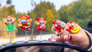 6pcs Dekorasi Mobil Ornamen Rejeki Hiasan Dashboard & Konsol Tengah Aksesoris Mobil Unik Hiasan Mobil Feng Shui