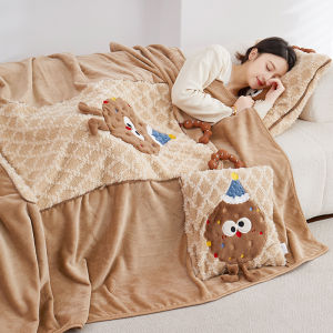 Portable Foldable Two-In-One Pillow Blanket Air Conditioner Office Nap Car Cushion Modern Simple Style Memory Foam Filling