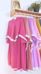 Best Seller Gamis Anak Perempuan Set Hijab Polos Gamis Alsy 1-10 Tahun