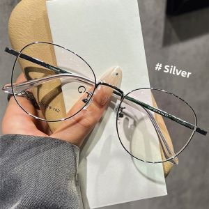 CHUTONG | Retro Thin Frame Round Glasses for Myopia Women with Blue Light Protection