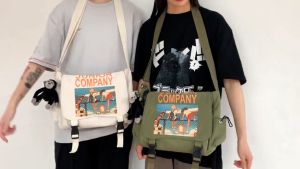 กระเป๋าผู้ชาย กระเป๋าสะพายไหล่ ความจุใหญ่ ขาดไม่ได้สำหรับการเดินทาง กระเป๋าสะพายข้าง เรียบง่าย