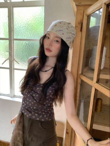 Mixd | Áo Ngắn Tay In Họa Tiết Vintage Nếp Li Đẹp Ôm Sát