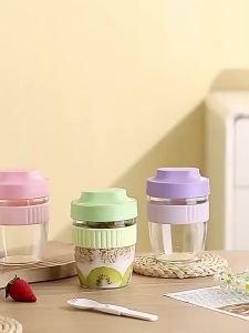 pdq | Cốc Đựng Đồ Ăn Sáng Di Động 480/570ml Kèm Thìa Hộp Đựng Ngũ Cốc Sữa Chua Salad Chống Rò Rỉ Thân Thiện Với Môi Trường Hộp Cơm Trưa Bằng Nhựa Dành Cho Học Sinh