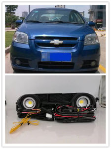 LED Fog Lights Assembly For Chevy Chevrolet Aveo Lova 2006 2007 2008 Front Bumper Fog lamp Replacement Angel Eye Daylight Kit Daytime Running Lights Kits