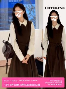 BIFEIMENG | College Style Early Autumn Small Size Long Dress