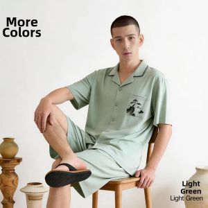 HLA | Antibacterial Breathable Cotton Mens Sleepwear Set