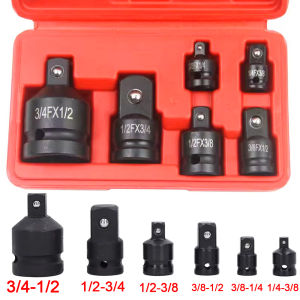 ชุดอะแดปเตอร์และตัวแปลงขนาดหัวบล็อกกระแทก 1/4 นิ้ว 3/8 นิ้ว 1/2 นิ้ว 3/4 นิ้ว เหล็กโครเมียมวานาเดียม สำหรับประแจกระแทก/ตัวต่อหัวบล็อก/ตัวแปลง K