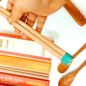 Thìa gỗ KIM GIAO muỗng ăn cơm gỗ cao cấp 100% tự nhiên (Tùy chọn thìa ăn trẻ em hoặc người lớn) - Vườn Đặc Sản Ninh Bình