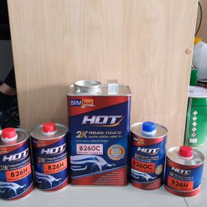 แลคเกอร์ 2K HOT 8260C เคลียร์เคลือบเงา 2 : 1 พรีเมี่ยม สีพื้น ชุดเล็ก ชุดใหญ่ เนื้อมันสด, แห้งเร็ว, ทนทาน พ่นง่าย
