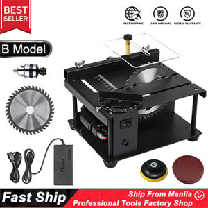 COOFARI Table Saw Mini Desktop Electric Saw Cutter Speed Angle Adjustable Cutter for Wood Plastic Acrylic 12 24V 200W