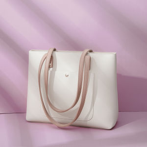 Commute Simple Tote Bag Womens Large Capacity Fashionable Spring Summer New Style Handbag Shoulder Bag Casual PU Leather