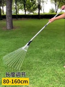 คราดหญ้า 15ฟัน คราดเหล็ก ผู้เชี่ยวชาญปรับระดับ คราดเหล็กปรับระดับ พร้อมด้าม สเตนเลสสตีลคุณภาพสูง แข็งแรง คราดตะกาวมือเสือ Garden grass rake
