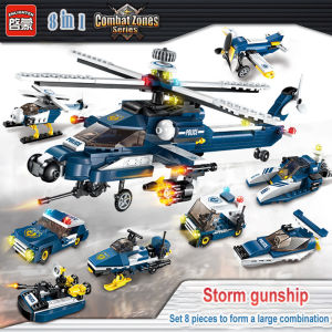Storm helicopter Building Toys 8-in-1 helicopter Building Kit for Kids to Assemble a Big helicopter or 12 Small Means of transportation Best Gifts for Boys and Girls Aged 6 7 8 9 10 11 12 13 14+ 381PCS