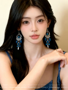 Bohemian Long Tassel Earrings Womens Ethnic Style out Fashion Alloy Handmade Ear Jewelry Heart/Sphere/Droplet Shape