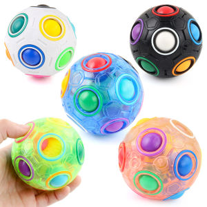 Magic Rainbow Puzzle Ball Speed Cube Ball Fun Stress Reliever Brain Teaser Color Matching 3D Puzzle Toy for Children