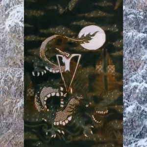 Baju pria dewasa setelan celana sarung batik wisanggeni solo full furing motif naga bulan