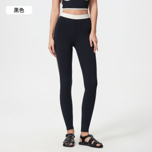 Fashionable Color Block Yoga Pants Womens Fitness Running Trousers Slimming Butt Lifting Nine-Piece Sports Wear