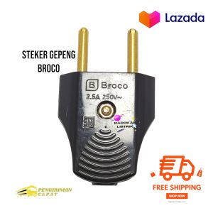 steker Gepeng Broco hitam 344L/Steker hitam Broco 344L/Steker Gepeng ORIGINAL BROCO/colokan Gepeng