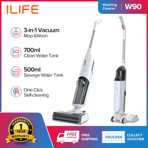 ILIFE【Local Warranty】W90 Cordless Vacuum Cleaner Dry Wet Dual Cleaning Modes Wireless Mopping Sweeping Machine Intelligent Automatic Cleaning Floor Mopping and Dust Suction Integrated Floor Cleaner Removable Handle Hand-held Sweeper