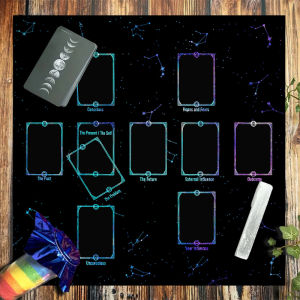 VIKAMA Zodiac Constellation Tarot Altar Cloth Divination Spread Mat Witchcraft Wiccan Tablecloth Home Decor