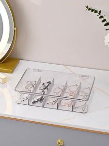 New Multifunctional Transparent Glasses Storage Box 5 Grids Devided Sunglass Organizer Dustproof Eyeglasses Container