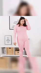 [SG Ready Stock]Women Plus Size Thermal Underwear Suit Traceless Autumn Winter Clothes Set