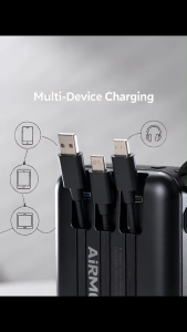 SISU Bộ sạc dự phòng di động với 3 cáp tích hợp 20000mAh Bộ sạc bên ngoài màn hình kỹ thuật số cho điện thoại thông minh