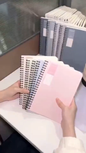 4Pcs/Set 320 Sheets A5/B5 Macaron/Cartoon Spiral Notebook Double Coil Design Thickened Notebook