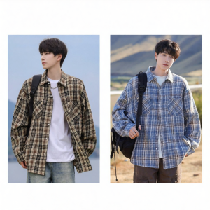 BALENO | Retro Checkered Long Sleeve Shirt Casual 1pc