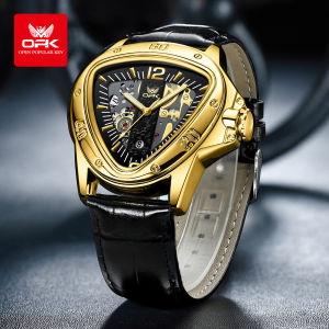 OPK Watch For Men Waterproof 2024 New Original Branded Fashion Cool Leather Strap Quartz Luminous Calendar Men Casual Watch