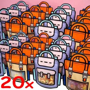 ถุงซิปพลาสติกคุกกี้ลูกกวาดกระเป๋านักเรียนกระเป๋าใส่ข้าวกลางวันแบบสร้างสรรค์20ชิ้นถุงใส่ขนมขบเคี้ยวสำหรับวันเกิดสำหรับเด็กงานเลี้ยงฉลองเรียนจบ