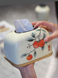 กระดาษชำระจีนโบราณ กระดาษถ้วยสำหรับตกแต่งห้องนั่งเล่น โต๊ะกาแฟ โต๊ะอาหาร ผลไม้ กระดาษถ้วยเซรามิก ลายส้ม สุขภาพดี ตู้ใส่ของสำหรับตกแต่งบ้าน