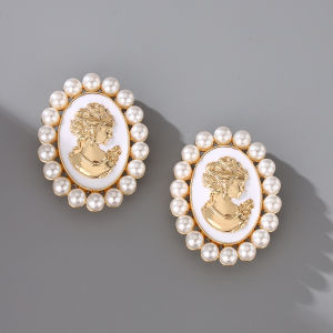 2pcs/Pack Vintage Beauty Cameo Pearl Alloy Buttons For Cardigan Shoes Bags Decor DIY Sewing Buttons Apparel Accessories