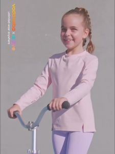 VODABEBA | Pure Color Yoga Long Sleeve T-shirt for Girls Autumn Winter Round Neck