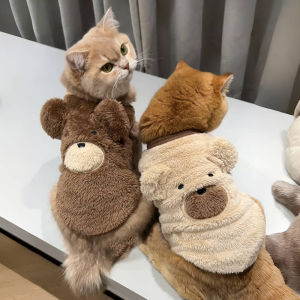 Kitty Clothes Fall and Winter Heattech Muppet Golden Gradual Layer Blue Cat Puppy Small Size Dogs Anti-Lint Fleece-lined Vest Jacket