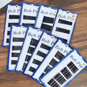 36PCS Black Bob Pin 6cm Large Side Clip Hair Pin Metal Hairpin Hairpins Blue Card Hair Accessories