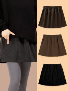 Womens Short Skirt Shark Skin Design Bottoming Half-length Cover-up Casual Style Solid Color Pattern plus Size Available