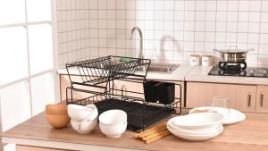 2 Tiers Dish Drying Rack Drainer Plate Holder Storage Shelf Kitchen Organizer Stand Sink Chopsticks Bowl Drain