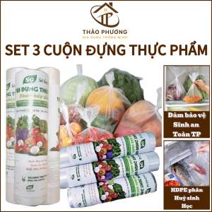 Túi Đựng Thực Phẩm Chất Liệu HDFE Tự Phân Hủy Sinh Học Cao Cấp Set 3 Cuộn An Toàn