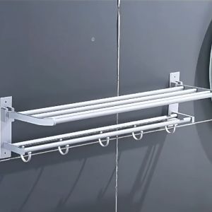 Rak Gantungan Handuk Wc Serbaguna Aluminium Rak Handuk Dinding Toilet