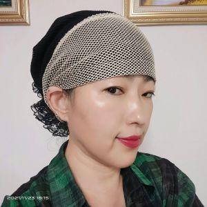 หมวกคลุมศีรษะคลุมศีรษะคลุมศีรษะคลุมผมสีขาวแบบยืดหยุ่นและยืดหยุ่นได้แบบใหม่หมวกคลุมศีรษะแบบยอดนิยมที่นิยมในโลกออนไลน์