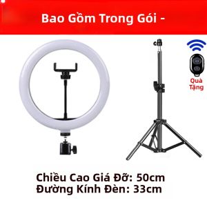Đèn LED Selfie Dạng Vòng Có Chân Máy Và Điều Khiển Từ Xa Bluetooth Đèn Chiếu Sáng Chụp Ảnh Có Thể Điều Chỉnh Độ Sáng Cho Quay Video Trực Tiếp Trên Điện Thoại