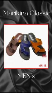 Marikina AN-15 Mens Heavy-Quality leatherette casual Flipflops (Double-Stitched Edges)